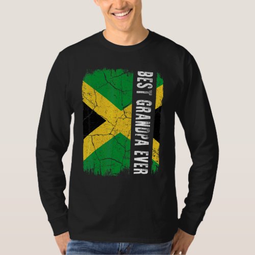 Best Jamaican Grandpa Ever Jamaica Flag Fathers D T_Shirt