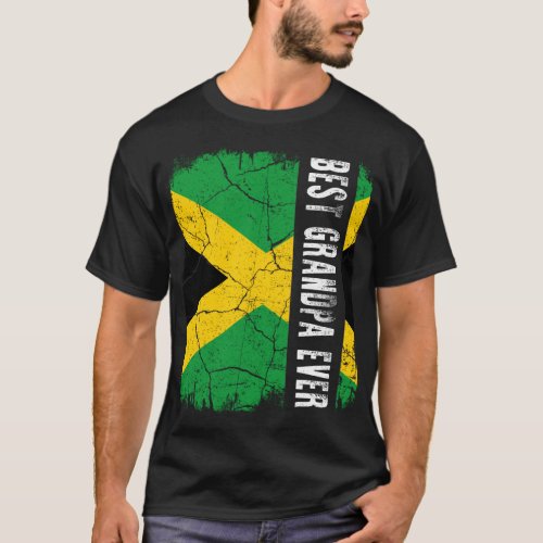 Best Jamaican Grandpa Ever Jamaica Flag T_Shirt