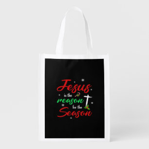 Best Jesus Is For Season Christmas Holiday Grocery Bag