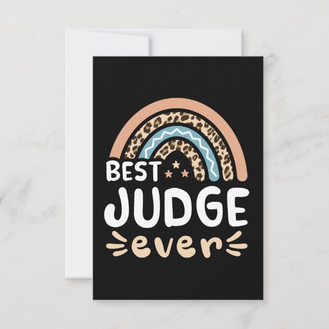 Best Judge ever Leopard Rainbow Gift Mom Card (Front)