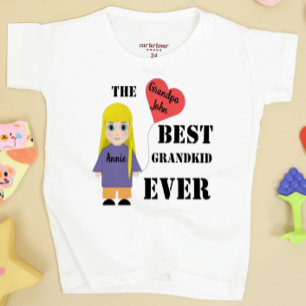 "BEST KID EVER" cute girl heart custom name shirt