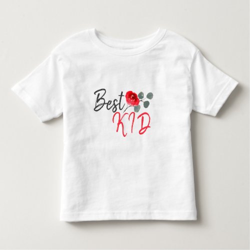 Best Kid Red Rose Watercolor Mothers Day Toddler T_shirt