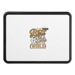 Best Kids in the World Vintage Family Typography D Hitch Cover