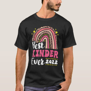 Best Kindergarten Ever Pink Rainbow Leopard Back T T-Shirt