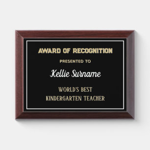 Best Kindergarten teacher Award Plaque