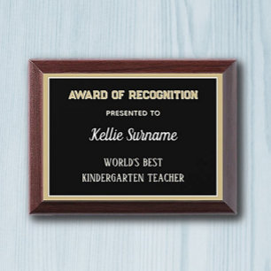 Best Kindergarten teacher Award Plaque