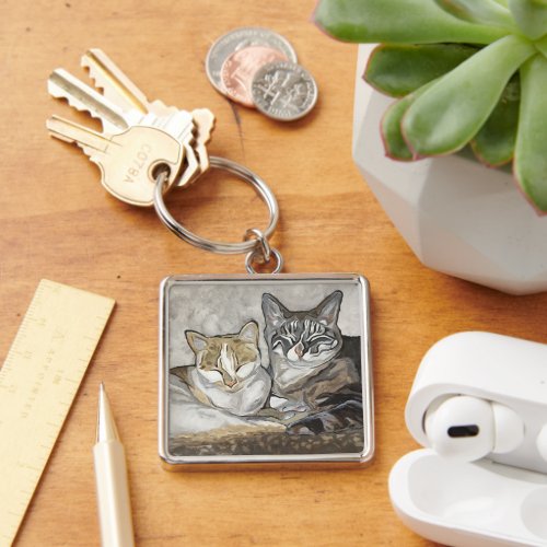 Best Kitty Friends Keychain