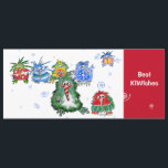 Best KIWIshes Kiwi Christmas Cartoon Card<br><div class="desc">Some funny cartoon kiwi birds will bring some joyful laughter at the Christmas Holiday season. Front reads "Best KIWIshes", Back reads " Have aviary Merry Christmas" and "Wishing you Joy beyond birds"... Edit all the text to create your own special personalized holiday card. Remember these are birds of play for...</div>