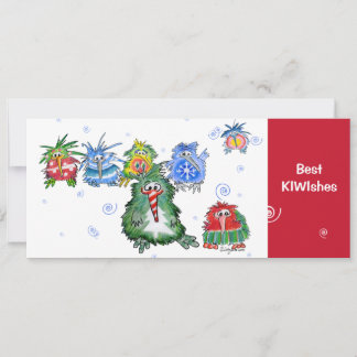 Best KIWIshes Kiwi Christmas Cartoon Card