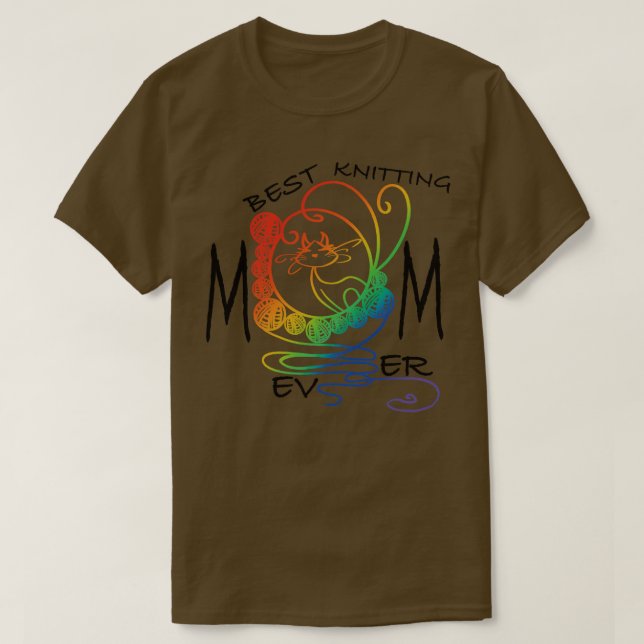 Best knitting mom ever cat 2 T-Shirt (Design Front)