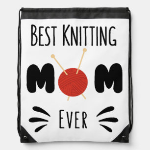 Best Knitting Mom Ever Drawstring Bag