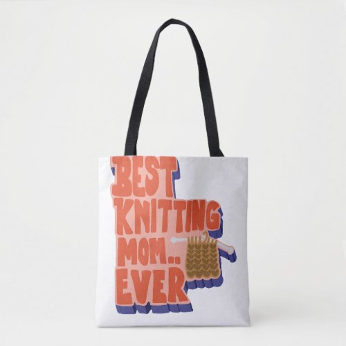 Best Knitting Mom Ever Retro Vintage Typography Tote Bag