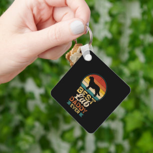 Best Lab Daddy Ever Fathers Day Labrador Retriever Keychain