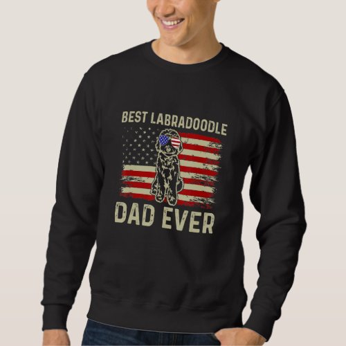 Best Labradoodle Dad Ever USA Flag Doodle Goldendo Sweatshirt