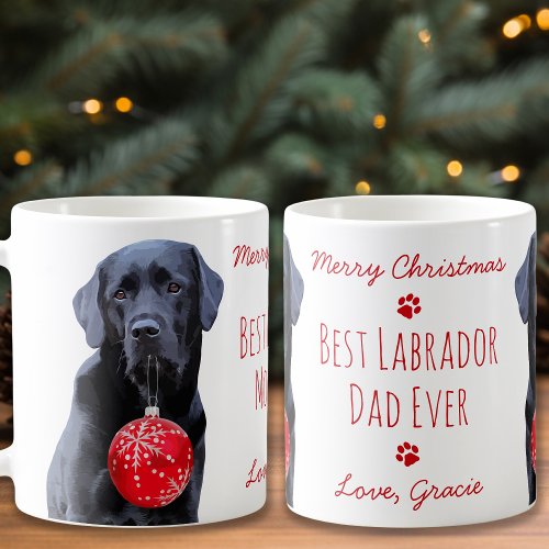 Best Labrador Dad Ever Christmas Cute Black Lab Coffee Mug