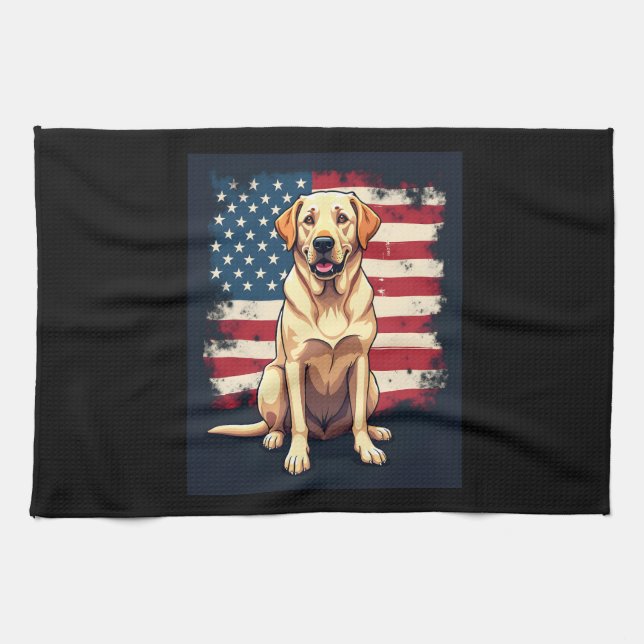 Best Labrador For Men Women Yellow Lab Dog Retriev Kitchen Towel (Horizontal)