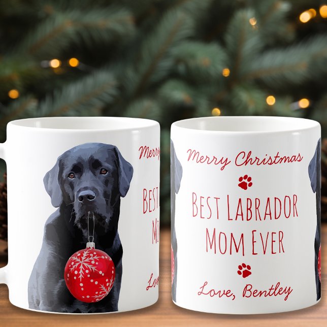 Best Labrador Mom Ever Christmas Cute Black Lab Coffee Mug (Creator Uploaded)