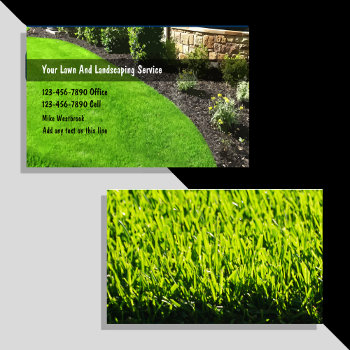 Best Landscaping And Lawn Mowing Business Card by Luckyturtle at Zazzle