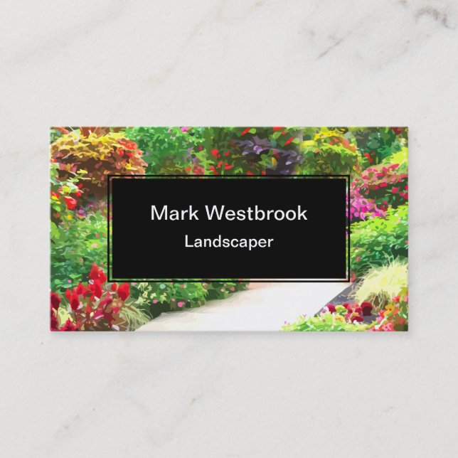 Best Landscaping Gardening Business Card (Front)
