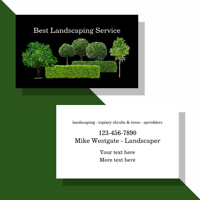 Best Landscaping & Topiary Services Business Card (Creator Uploaded)