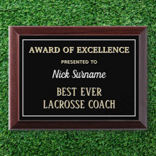 Best Larosse Coach Award Plaque