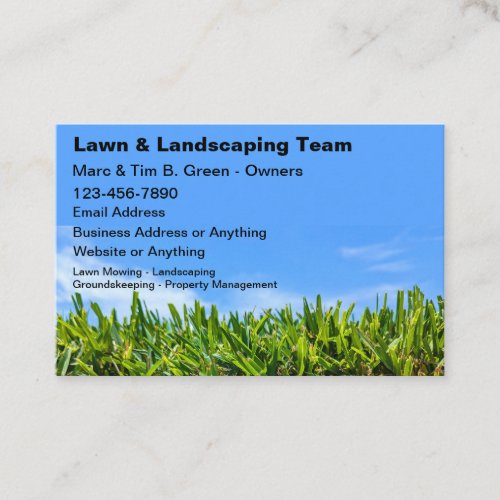 Best Lawn And Landscaper Business Cards