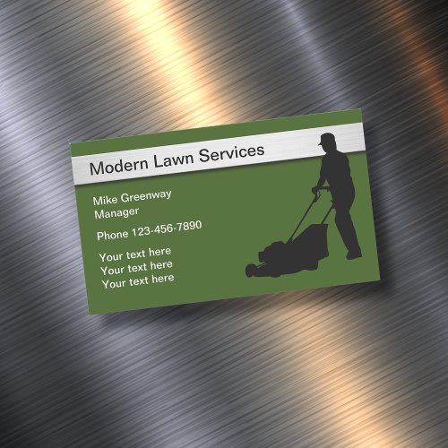 Best Lawn Mowing Service Business Card Magnet