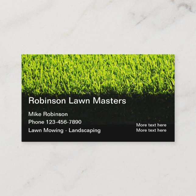 Best Lawn Mowing Services Business cards (Front)