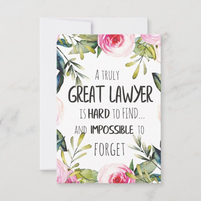 Best lawyer Gift Great Giftidea for Lawyers Quote Thank You Card (Front)