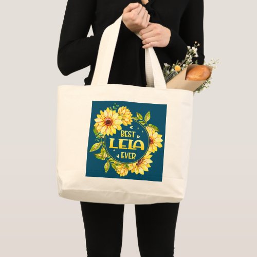 Best Lela Ever Sunflower Lela Mothers Day  Large Tote Bag