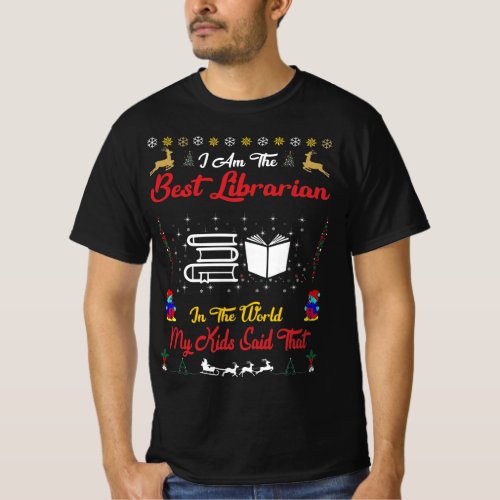 Best Librarian Christmas T_Shirt