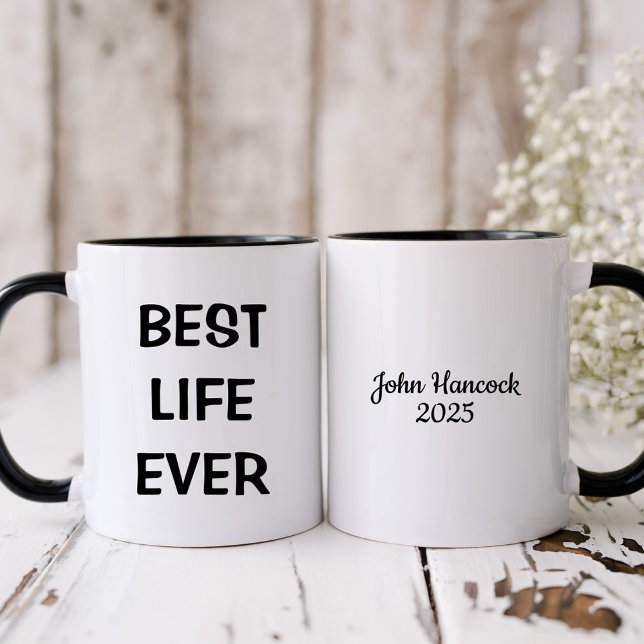Best Life Ever Baptism Black and White Mug (Creator Uploaded)