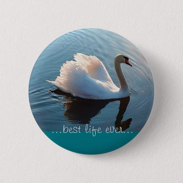 Best Life Ever - Swan - 01 Pinback Button (Front)
