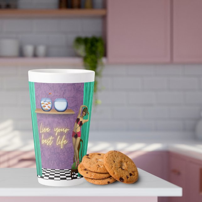 Best Life Funky Vintage Kitsch  Latte Mug (Creator Uploaded)