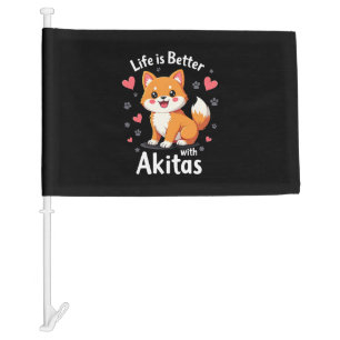 Best life with Akita Tank Top Car Flag