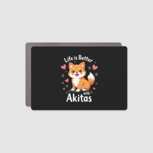 Best life with Akita Tank Top Car Magnet