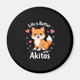 Best life with Akita Tank Top Magnet
