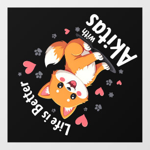 Best life with Akita Tank Top Wall Decal