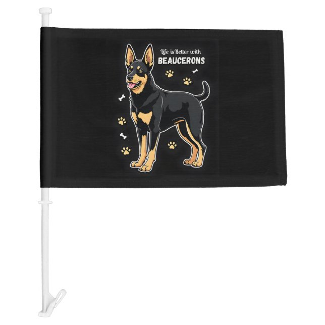 Best life with Beauce Sheepdog Tank Top Car Flag (Front)