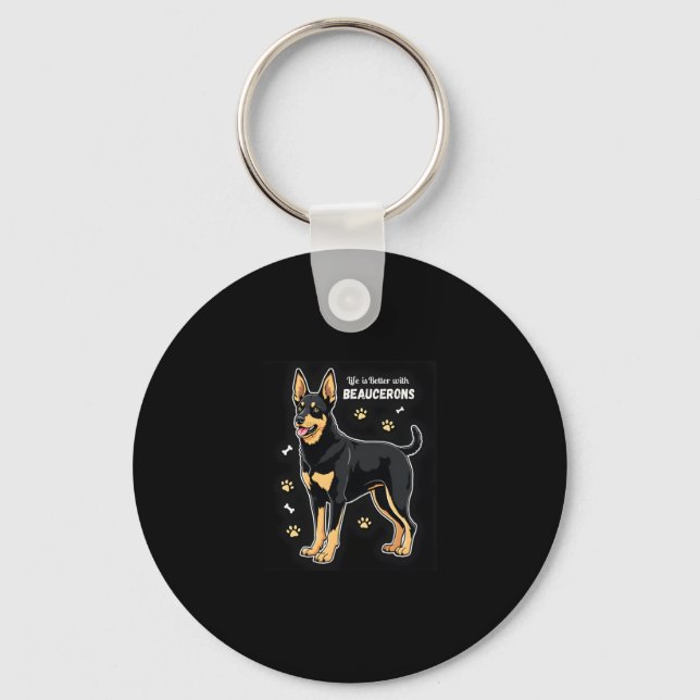 Best life with Beauce Sheepdog Tank Top Keychain (Front)