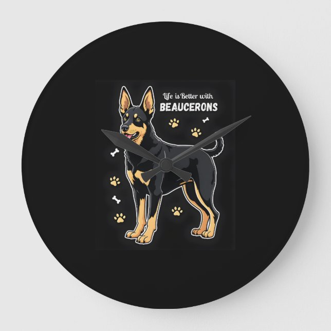 Best life with Beauce Sheepdog Tank Top Large Clock (Front)