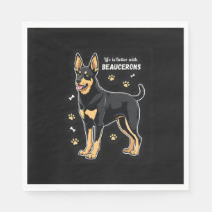 Best life with Beauce Sheepdog Tank Top Napkins