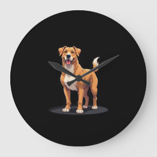 Best life with Dogo Canario Long Sleeve T-Shirt Large Clock