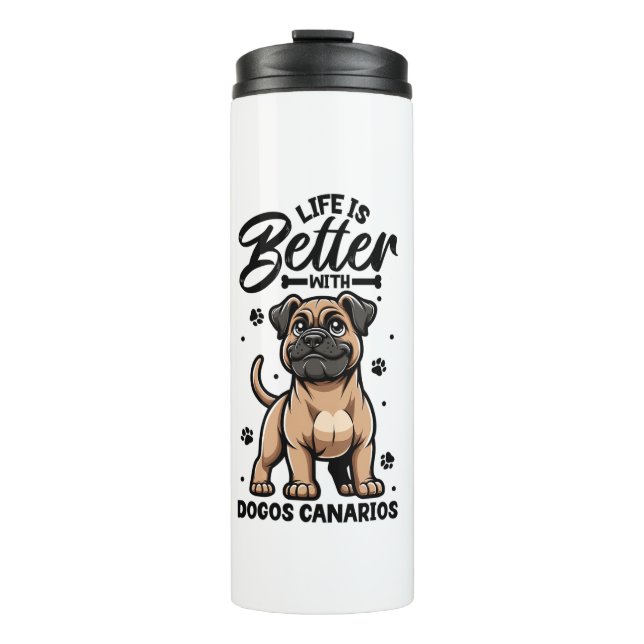 Best life with Dogo Canario  Thermal Tumbler (Front)