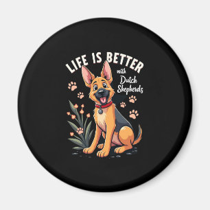 Best life with Dutch Shepherd Tank Top Magnet