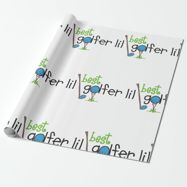 Best Lil Golfer Wrapping Paper (Unrolled)