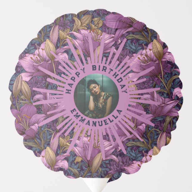 Best Lilies Petal Girl’S Birthday Balloon (Front)