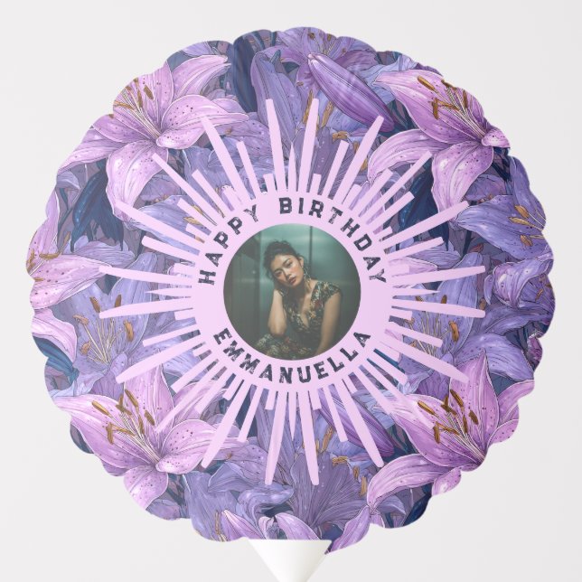 Best Lilies Petal Girl’S Birthday Balloon (Front)