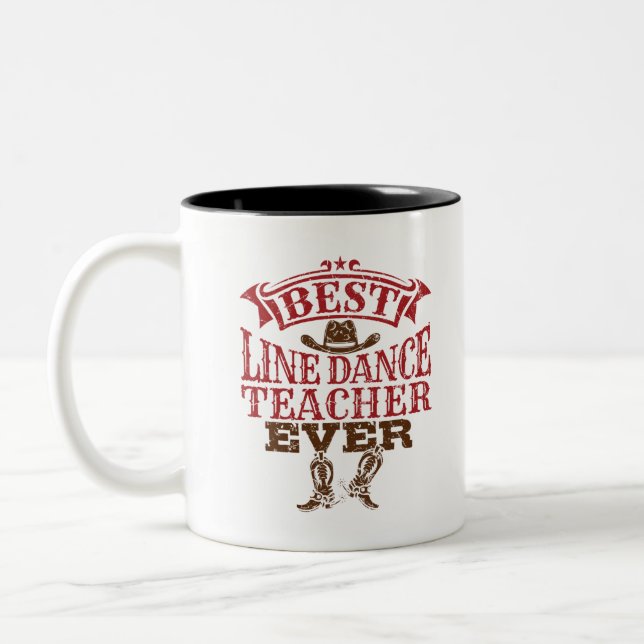 Best Line Dance Teacher Ever Two-Tone Coffee Mug (Left)