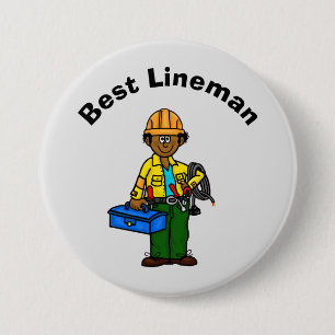Best Lineman Button - Tanned Male or Black African